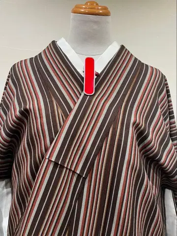 세탁 가능한 이중 기모노 줄무늬 브라운 계열 일본제 촉감 새상품급 중고