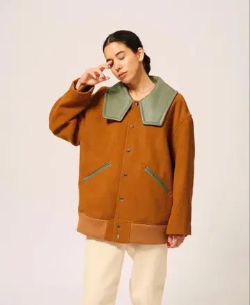 [ 새상품급 ] null. 널 스퀘어 칼라 자켓 블루종 바시티 자켓