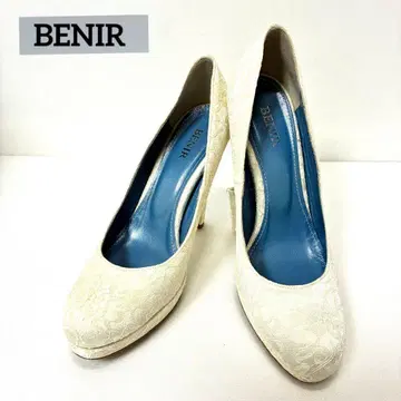 BENIR 베니르 화이트 레이스 포멀 펌프스 23.5cm