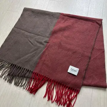 Filomo 대형 캐시미어 100% 머플러 홍차 투톤