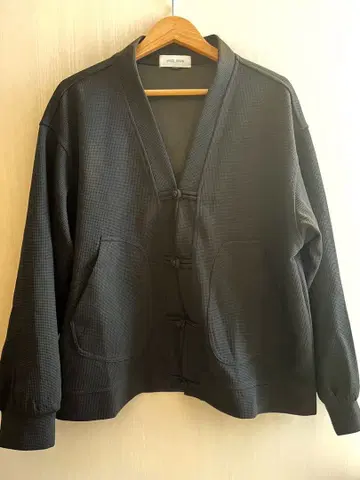 차이나 가디건 와플 블랙