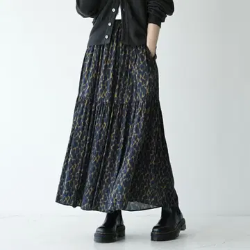 SACRA 24AW HPS 별주 티어드 롱 스커트 레오파드 36