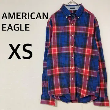 아메리칸 이글 플란넬 셔츠 [ XS ] 체크 무늬 남성용 작은 사이즈