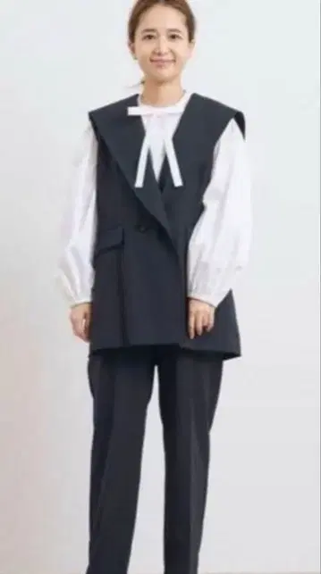 yori 핸섬 세일러 칼라 베스트 네이비 38