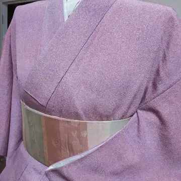 순수 실크 크레이프 원단 카스미가스리 이로무지 기모노 (890)