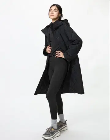 미사용 유니클로 퍼프테크 롱 코트 릴랙스 핏 블랙 XL