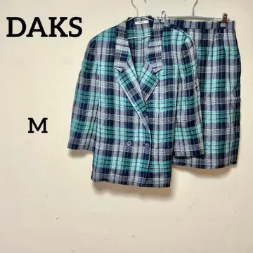DAKS 닥스 체크 무늬 셋업 자켓 스커트 9AR 일본제