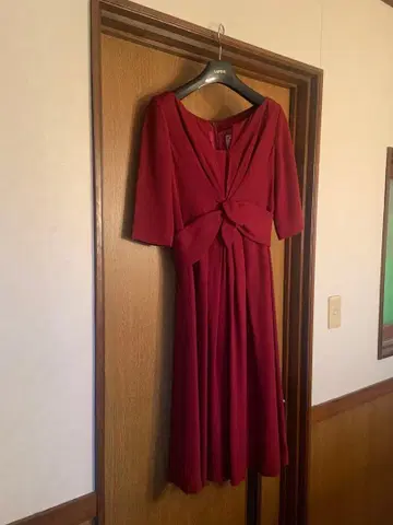 와인 레드 A 라인 드레스 M 사이즈 일본제