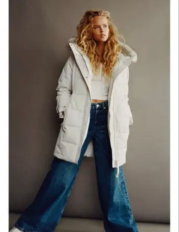 ZARA 발수 가공 퀼팅 롱 코트