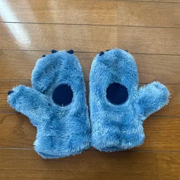 도쿄 디즈니 리조트 스티치 복슬복슬 미튼 장갑