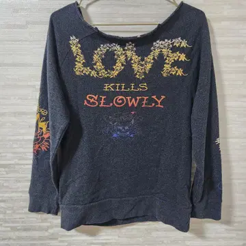 y2k 에드 하디 긴팔 티셔츠 해골