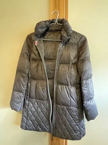 여성용 다운 자켓 퀼팅 그레이