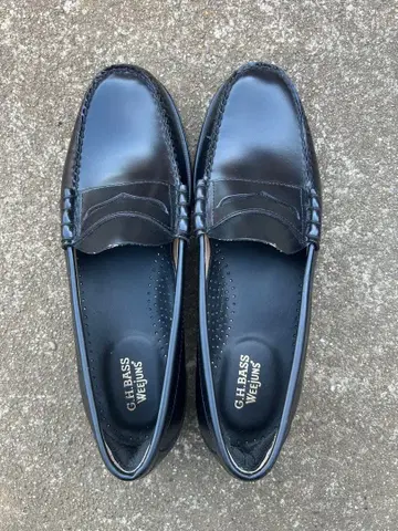 GH Bass 블랙 가죽 로퍼