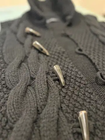 블랙 케이블 짜임 니트 베스트 L 사이즈