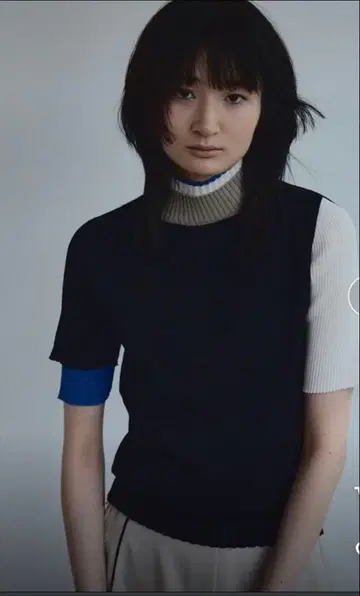 united tokyo 바이컬러 플레이팅 썸머 니트 - 워셔블 -