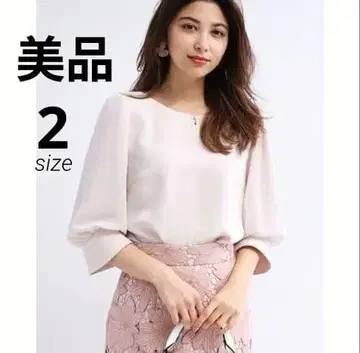 새상품급 저스길리티 블라우스 긴팔 베이지 핑크 M 2