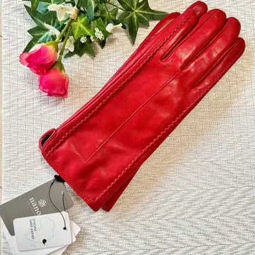 새상품! 나노 유니버스 본 가죽 장갑 레더 그로브 빨간색 레드