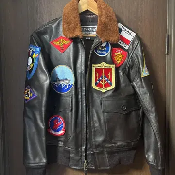 MAX CADY's 천연 가죽 TOP GUN 밀리터리 자켓 M/38