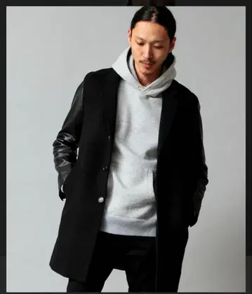 monkey time 암 가죽 체스터 코트 유나이티드 애로우즈