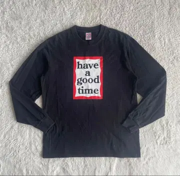 have a good time 블랙 롱 슬리브 T셔츠