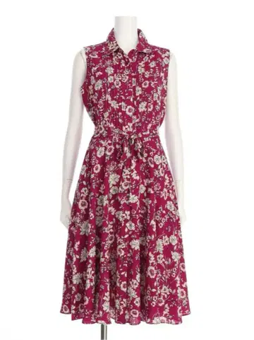 새상품급 나넷 레포 슬리브리스 셔츠 원피스