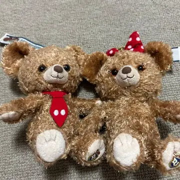 디즈니 유니베어 봉제 인형 키링 2세트