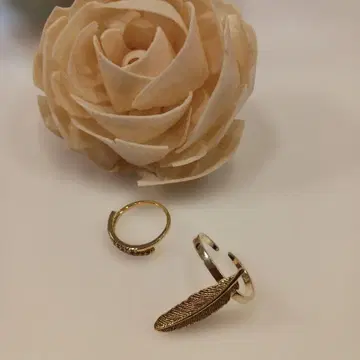 깃털 모티브 골드링 프리 사이즈