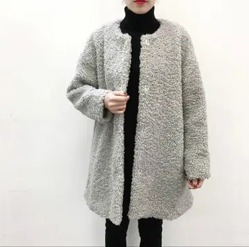 그레이 보아 오버 사이즈 자켓