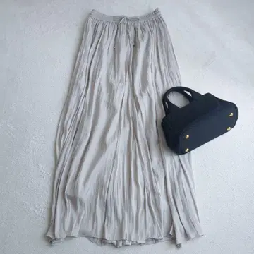 글로벌 워크 플레어 스커트 플리츠 셔링 고급 깔끔함 F