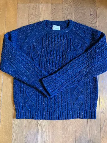 SATURDAYS SURF NYC 네이비 케이블 니트 스웨터