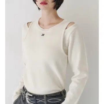 jouetie 컷 아웃 리브 니트