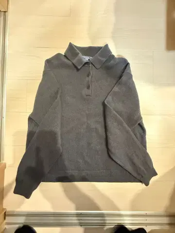 UNIQLO 그레이 피케 셔츠 긴팔 니트