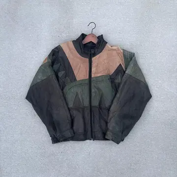vintage 패치워크 가죽 자켓