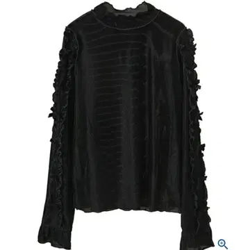 현행 CANDY STRIPPER 리본 벨로아 탑 블라우스