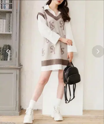 립 서비스 셔츠 레이어드 LS 베스트 원피스