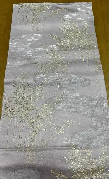 [ 새상품급 ] 연보라색 대나무 자수 후쿠로 오비