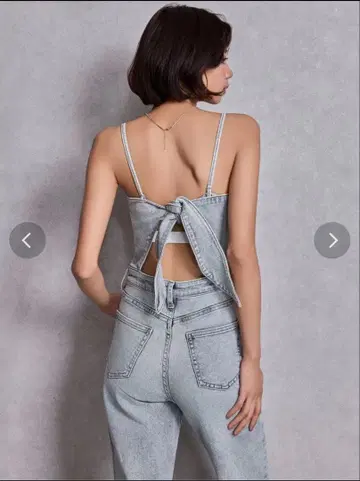 데님 살로펫 백리본 데님 올인원 (라이트 블루)