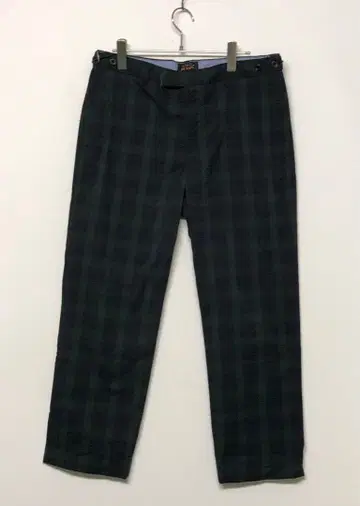 BEAMS + 구제 의류 블랙워치 패턴 시어서커 슬랙스 팬츠