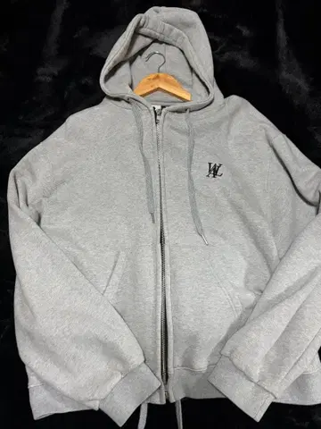 더블 지퍼 후드티 그레이 M 속기모 셋업
