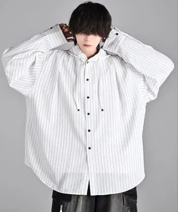 ADRER 오버 사이즈 셔츠 후드티