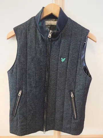 Lyle & Scott 다크 그레이 더블 지퍼 베스트