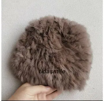 퍼 모자 브라운 여성용 가을 겨울용 방한 보온 새상품급
