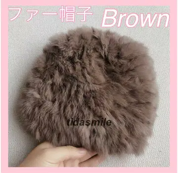 퍼 모자 브라운 여성용 가을 겨울용 방한 보온 새상품급