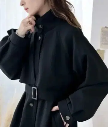 블랙 롱 코트 L 사이즈