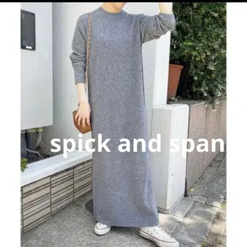 Spick & Span 23AW 리브 니트 원피스 그레이 프리 사이즈