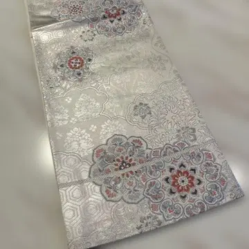 후리소데 예복용 순수 실크 육통 후쿠로 오비 426cm 플라티나박 이중직