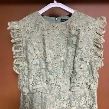 자수 꽃무늬 레이스 원피스 프릴 포함