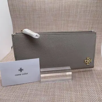 미사용품 카와카라 소가죽 슈링크 엠보 슬림 장지갑