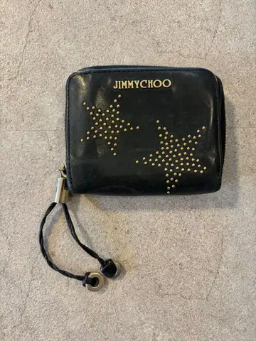 JIMMY CHOO 블랙 가죽 접이식 지갑