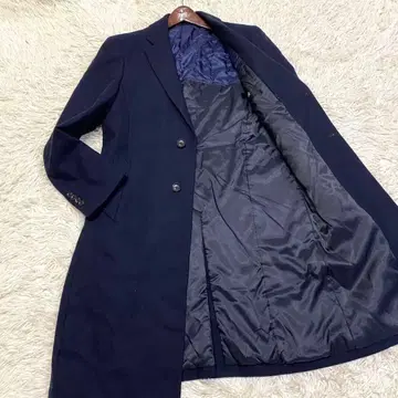 [ 미사용급 ] 정장 셀렉트 비슈 울 체스터 코트 헤링본 네이비 L